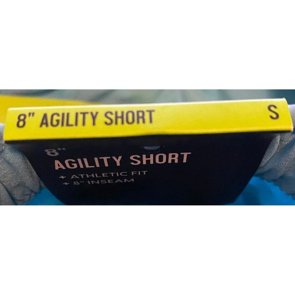DSG Mens Agility Woven Athletic Shorts Blue Spray 8 Inch Inseam Size Small NWT